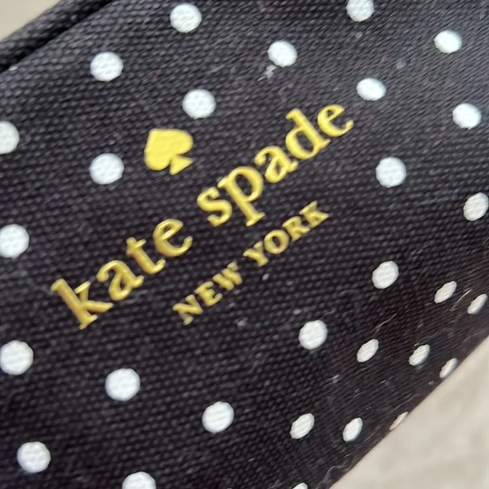 *Kate Spade* Small Canvas Polka Dot Cosmetic Pouch EUC